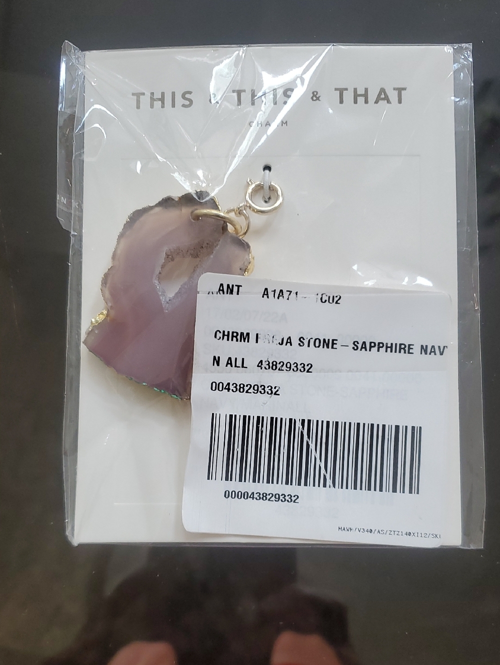 NWT Vintage Anthropologie This & That Charm - Sapphire Lavender